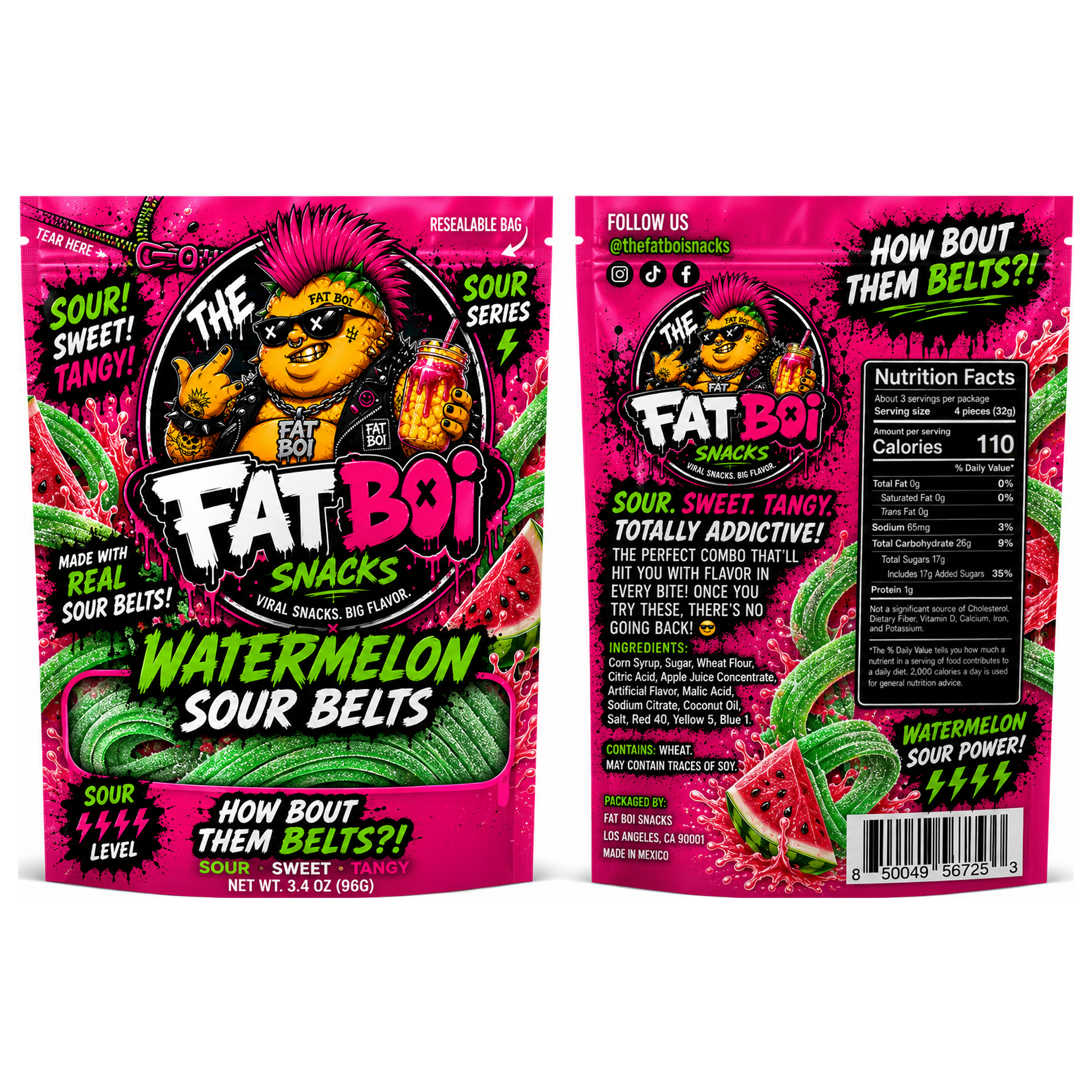 The Fat Boi Watermelon Sour Belts