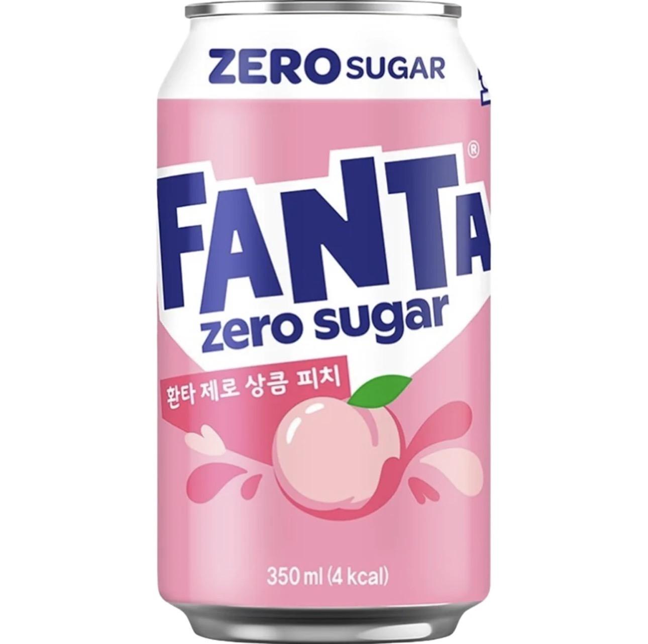 FANTA ZERO SUGAR WHITE PEACH imported South Korea snack from The Fat Boi Snacks