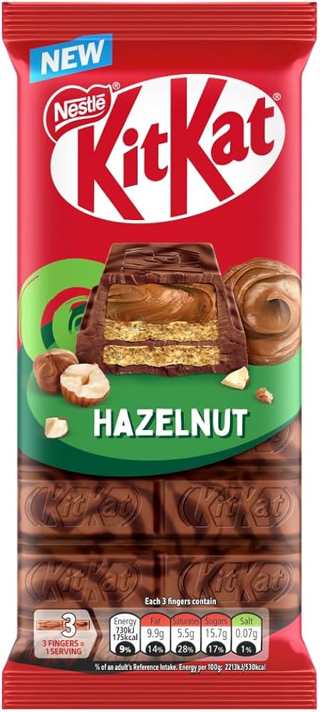 Kit Kat Hazelnut imported United Kingdom snack from The Fat Boi Snacks