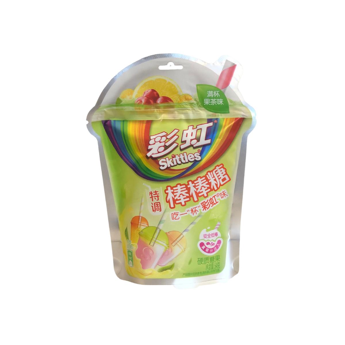 SKITTLES FRUIT TEA LOLLIPOPS imported China snack from The Fat Boi Snacks
